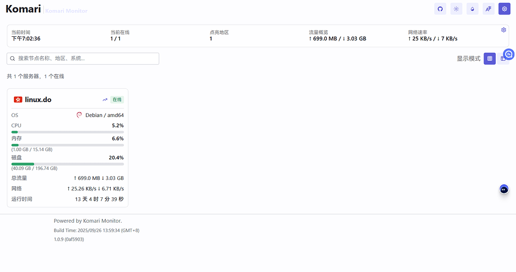 【保姆级教程】Komari探针从部署到美化