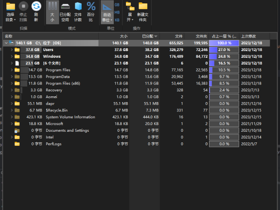 强大的文件夹大小查询工具TreeSize Free