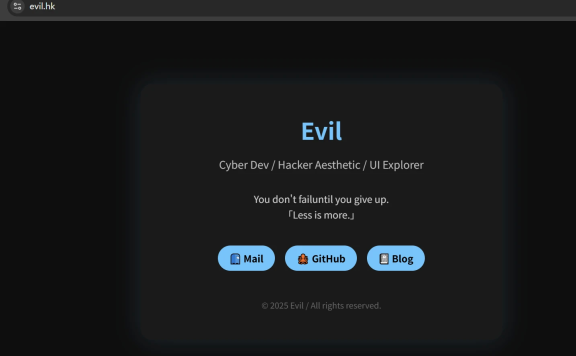 暗黑简约个人单页